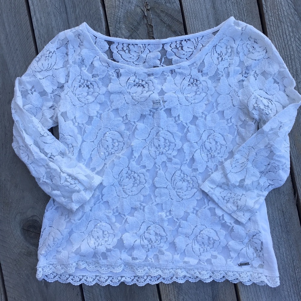Girls Abercrombie lace top Size S